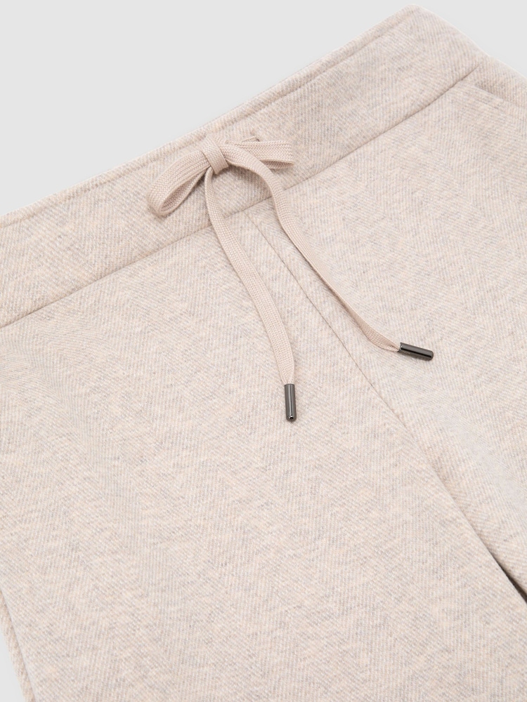 Reiss Neutral Sylvie Herringbone Wide-Leg Drawstring Joggers - Image 6 of 6 Reiss Neutral Sylvie Herringbone Wide-Leg Drawstring Joggers - Image 6 of 6