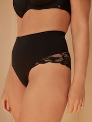 Black Shaping Seamless Lace Back Knickers - Image 2 of 6