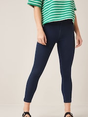 Blue Rinse Cropped Denim Jersey Leggings - Image 2 of 6