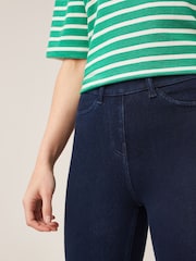 Blue Rinse Cropped Denim Jersey Leggings - Image 4 of 6