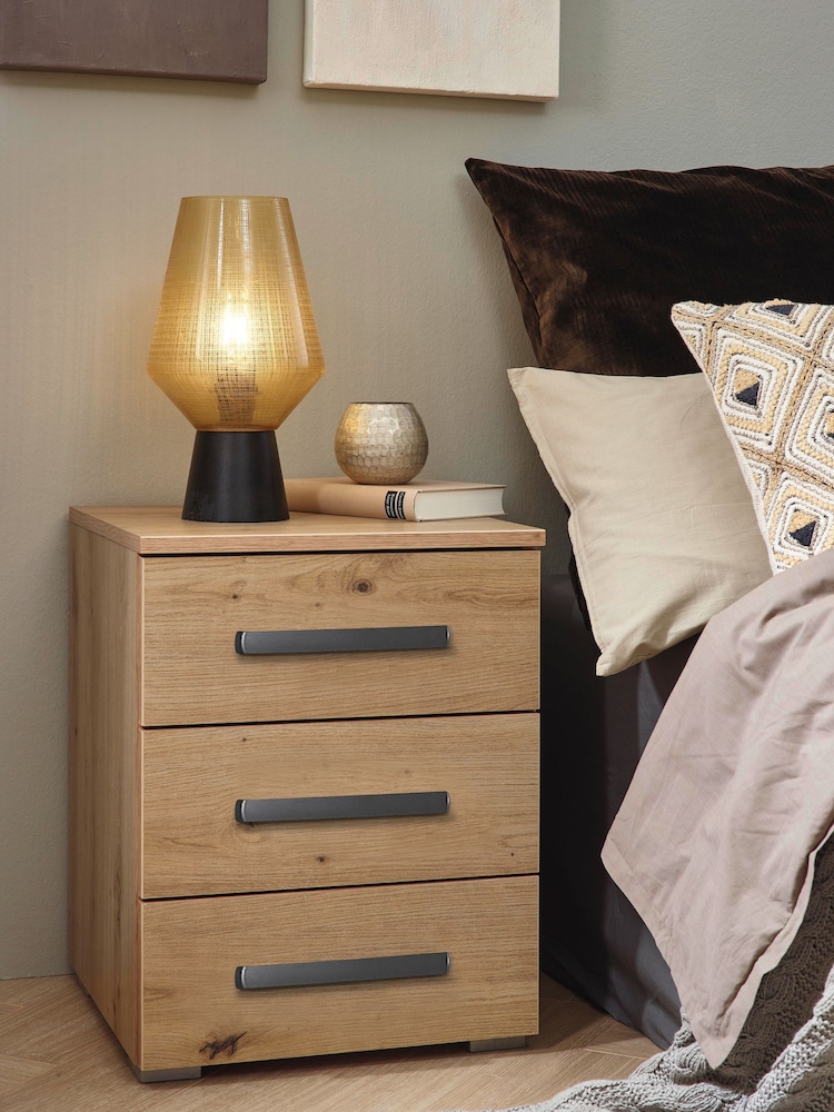 Rauch Artisan Oak Amodi 3 Drawer Bedside Table - Image 1 of 3