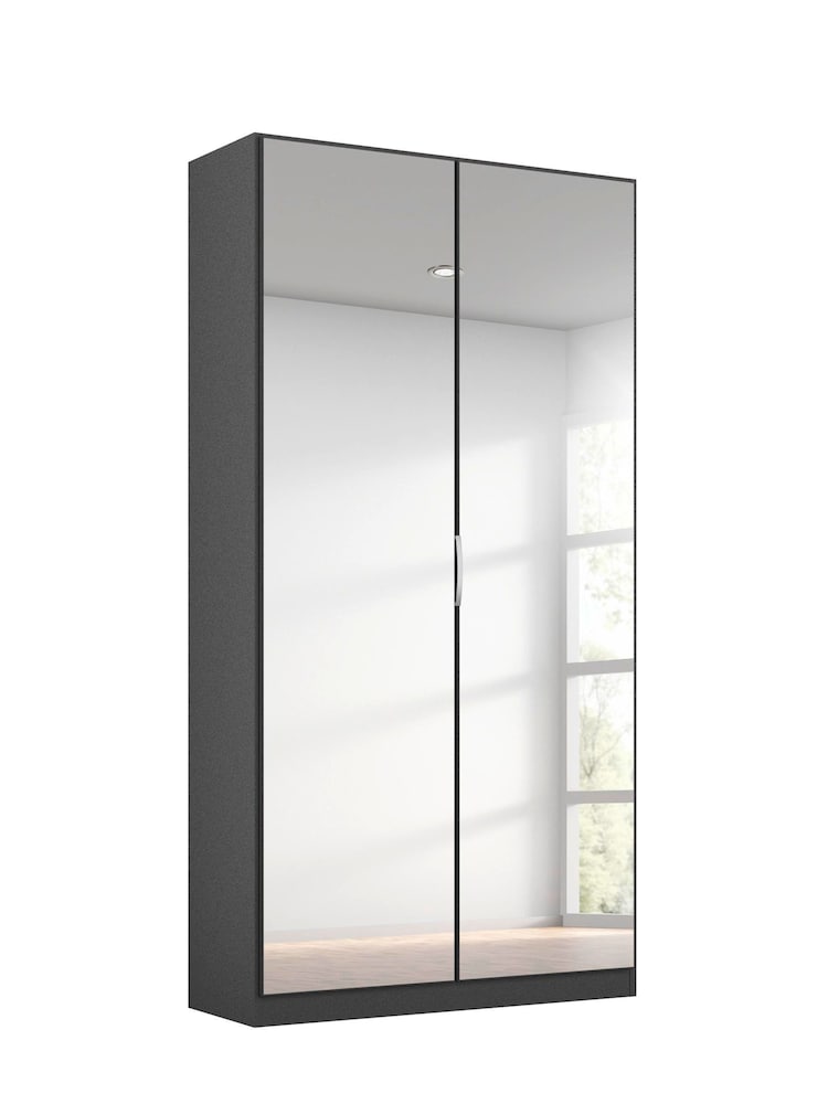 Rauch Metallic Grey Cameron Mirror Semi Fitted Double Wardrobe - Image 2 of 4