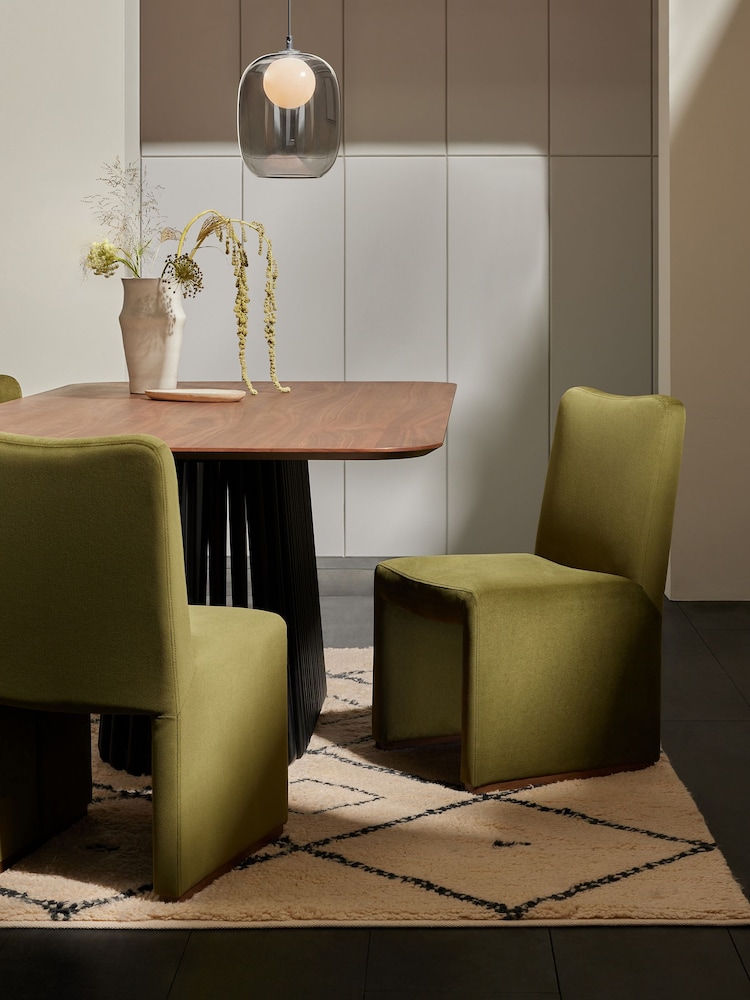 MADE.COM Pistachio Green Velvet Tova Dining Chair - Image 1 of 4