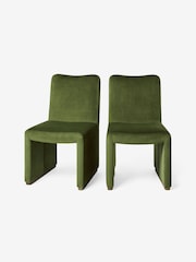 MADE.COM Pistachio Green Velvet Tova Dining Chair - Image 4 of 4