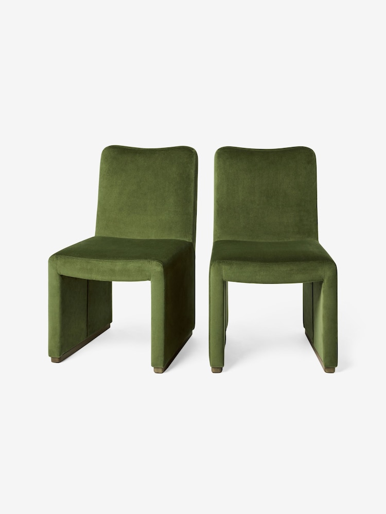 MADE.COM Pistachio Green Velvet Tova Dining Chair - Image 4 of 4