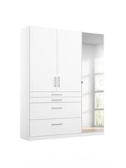Rauch Alpine White Harburg Wood and Mirror Triple Semi Fitted Wardrobe - Image 2 of 6