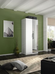Rauch Alpine White Cameron Wood and Mirror Semi Double Fitted Wardrobe - Image 1 of 4