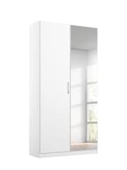 Rauch Alpine White Cameron Wood and Mirror Semi Double Fitted Wardrobe - Image 2 of 4