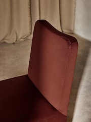 MADE.COM Rust Red Velvet Tova Dining Chair - Image 3 of 6