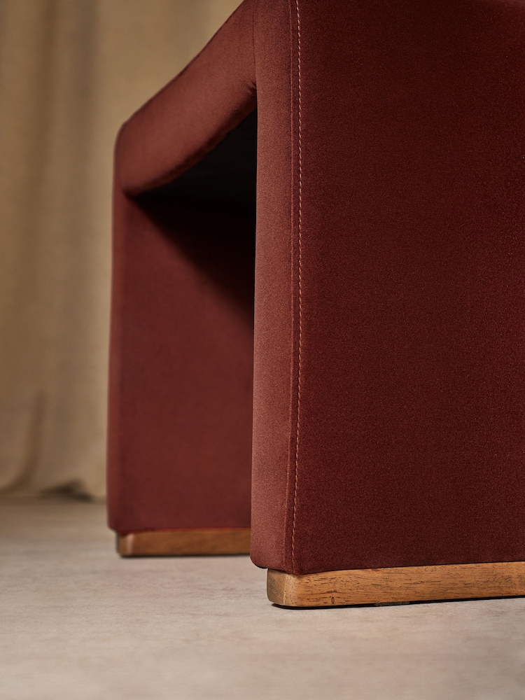 MADE.COM Rust Red Velvet Tova Dining Chair - Image 4 of 4