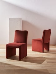 MADE.COM Rust Red Velvet Tova Dining Chair - Image 5 of 6