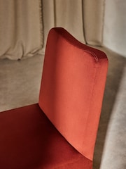 MADE.COM Rust Red Velvet Tova Dining Chair - Image 6 of 6