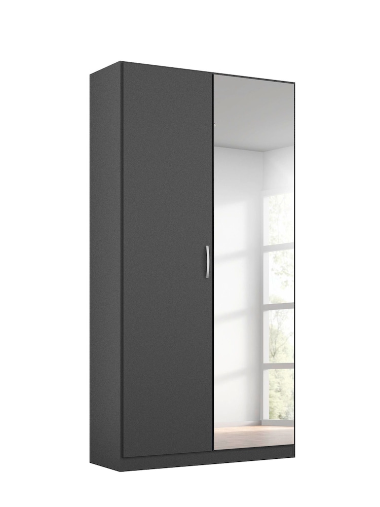 Rauch Metallic Grey Cameron Wood and Mirror Semi Fitted Double Wardrobe - Image 2 of 4
