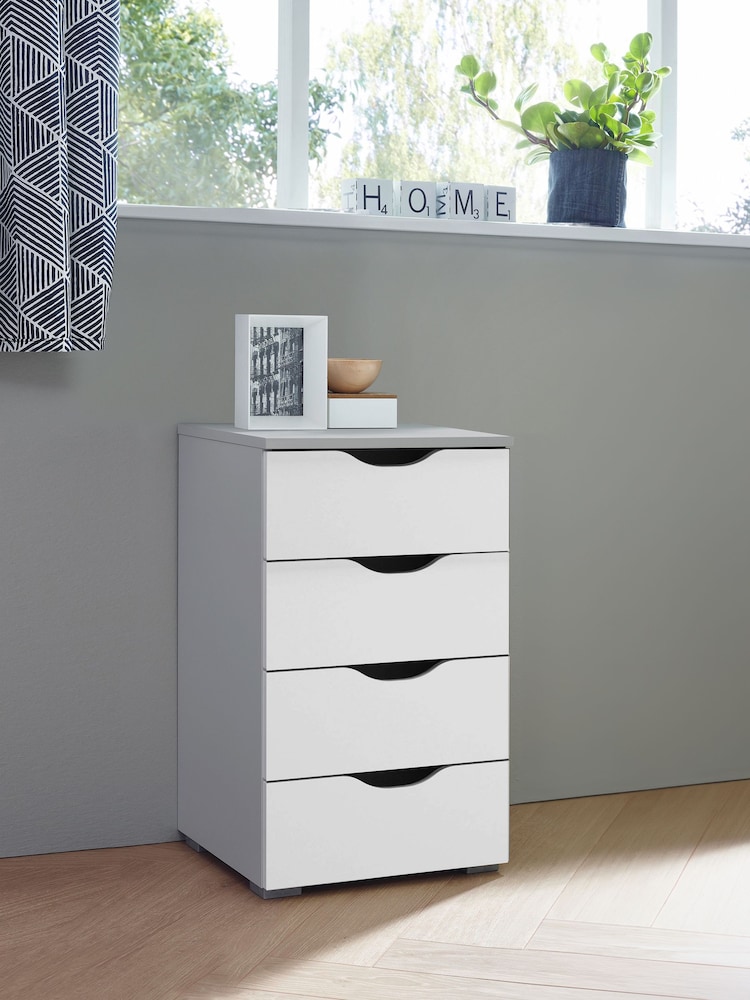 Rauch White/Grey Arnstein Balance Chest of 4 Drawer Drawers - Image 1 of 3