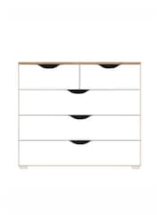 Rauch White/Oak Arnstein Balance Chest of 5 Drawer Drawers - Image 2 of 3