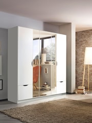 Rauch White/Grey Balance 5 Door 2 Drawer Wood and Mirror Semi Fitted Wardrobe - Image 1 of 6