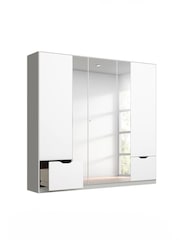 Rauch White/Grey Balance 5 Door 2 Drawer Wood and Mirror Semi Fitted Wardrobe - Image 3 of 6