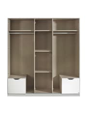 Rauch White/Grey Balance 5 Door 2 Drawer Wood and Mirror Semi Fitted Wardrobe - Image 5 of 6