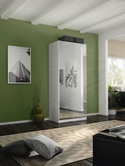Rauch Alpine White Cameron Mirror Semi Fitted Double Wardrobe - Image 1 of 4