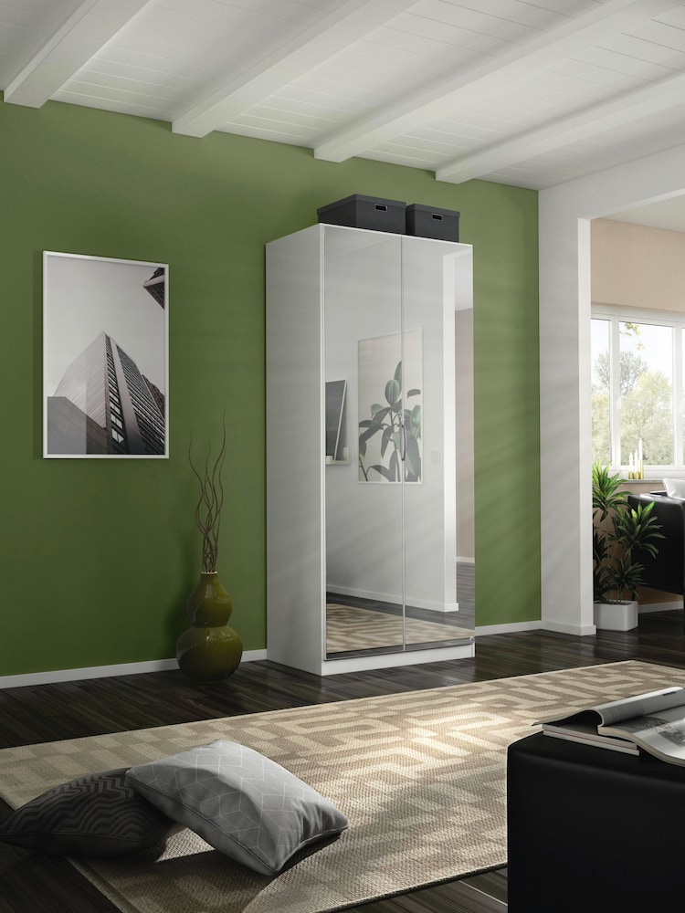 Rauch Alpine White Cameron Mirror Semi Fitted Double Wardrobe - Image 1 of 4