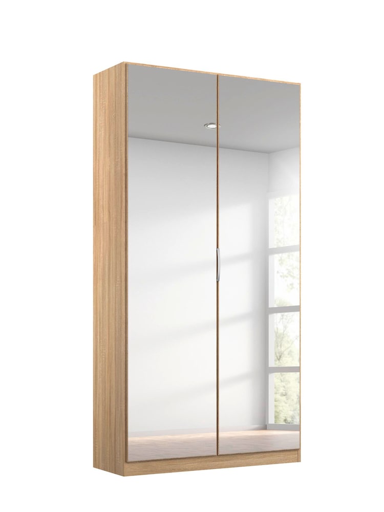 Rauch Sonoma Oak Cameron Mirror Semi Fitted Double Wardrobe - Image 2 of 4