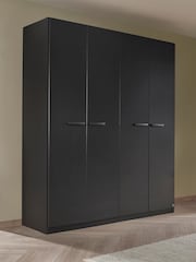 Rauch Metallic Grey Amodi Wood 4 Door Semi Fitted Wardrobe - Image 1 of 6