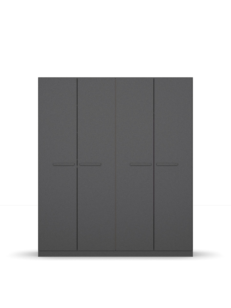 Rauch Metallic Grey Amodi Wood 4 Door Semi Fitted Wardrobe - Image 2 of 6