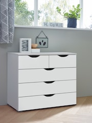 Rauch White/Grey Arnstein Balance Chest of 5 Drawer Drawers - Image 1 of 3