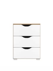 Rauch White/Oak Arnstein Balance 3 Drawer Bedside Table - Image 2 of 3