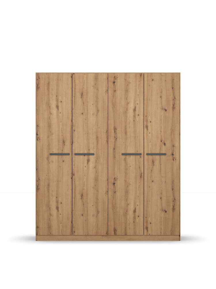 Rauch Artisan Oak Amodi Wood 4 Door Semi Fitted Wardrobe - Image 2 of 6