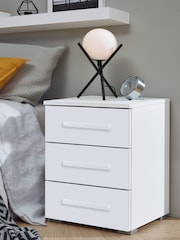 Rauch Alpine White Amodi 3 Drawer Bedside Table - Image 1 of 3