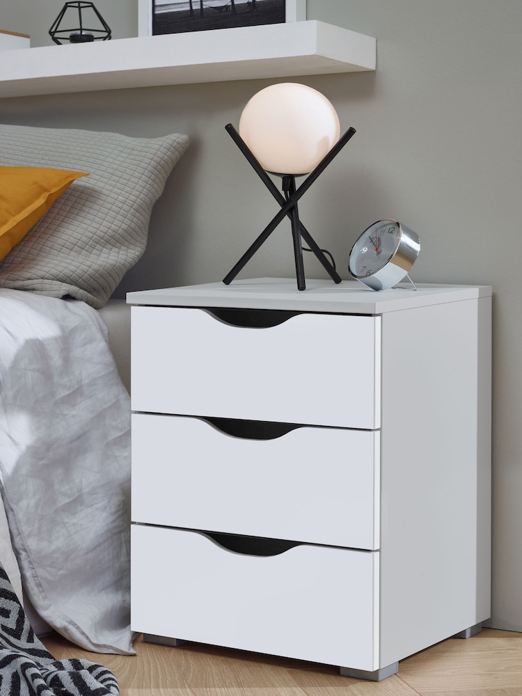 Rauch White/Grey Arnstein Balance 3 Drawer Bedside Table - Image 1 of 3