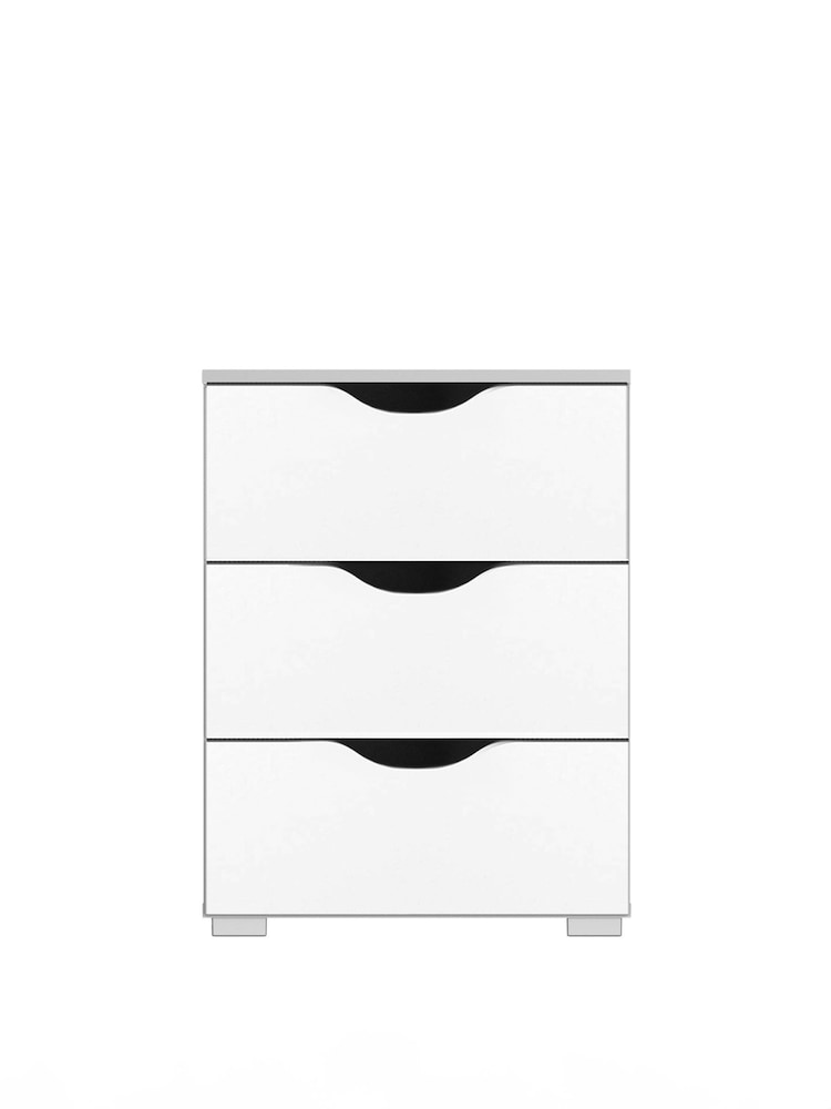 Rauch White/Grey Arnstein Balance 3 Drawer Bedside Table - Image 2 of 3