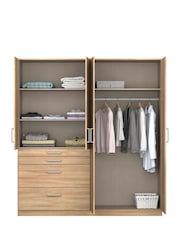 Rauch Sonoma Oak Harburg Wood and Mirror 4 Door Semi Fitted Wardrobe - Image 4 of 6