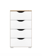 Rauch White/Oak Arnstein Balance Chest of 4 Drawer Drawers - Image 2 of 3