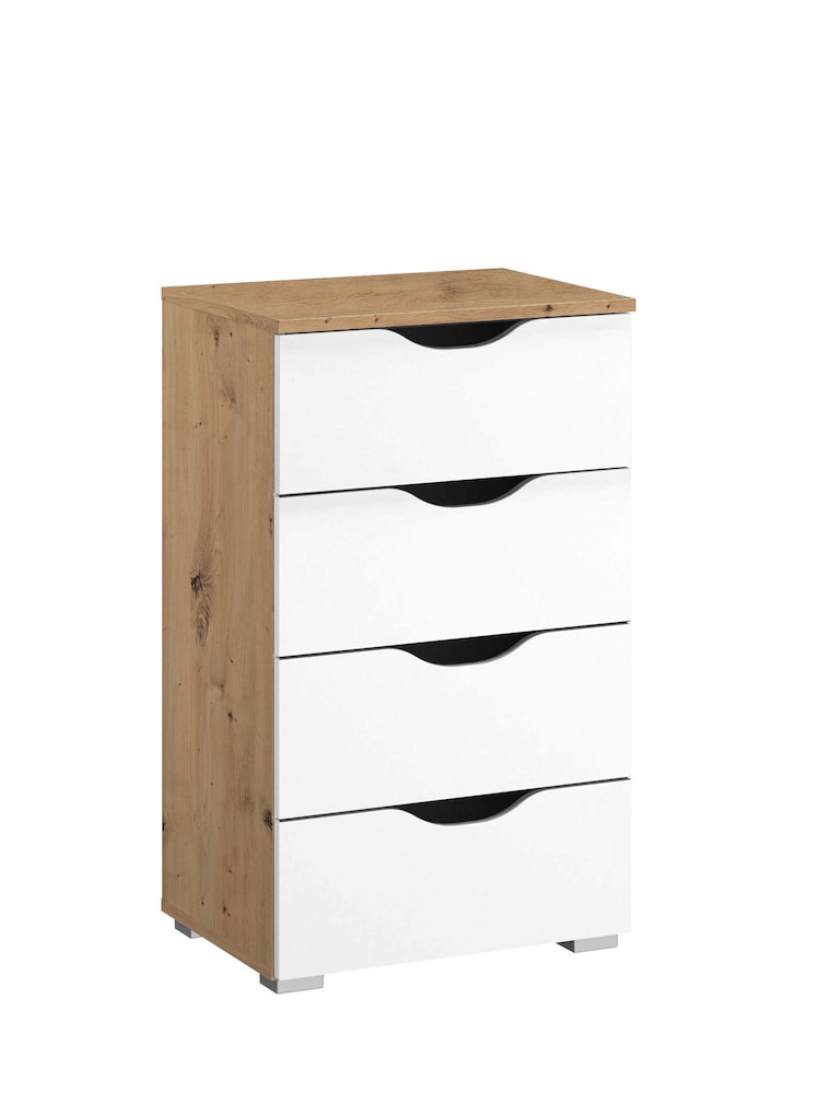 Rauch White/Oak Arnstein Balance Chest of 4 Drawer Drawers - Image 3 of 3