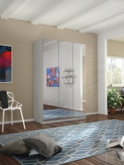 Rauch Silk Grey Cameron Mirror Semi Fitted Triple Wardrobe - Image 1 of 3