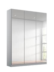 Rauch Silk Grey Cameron Mirror Semi Fitted Triple Wardrobe - Image 2 of 3