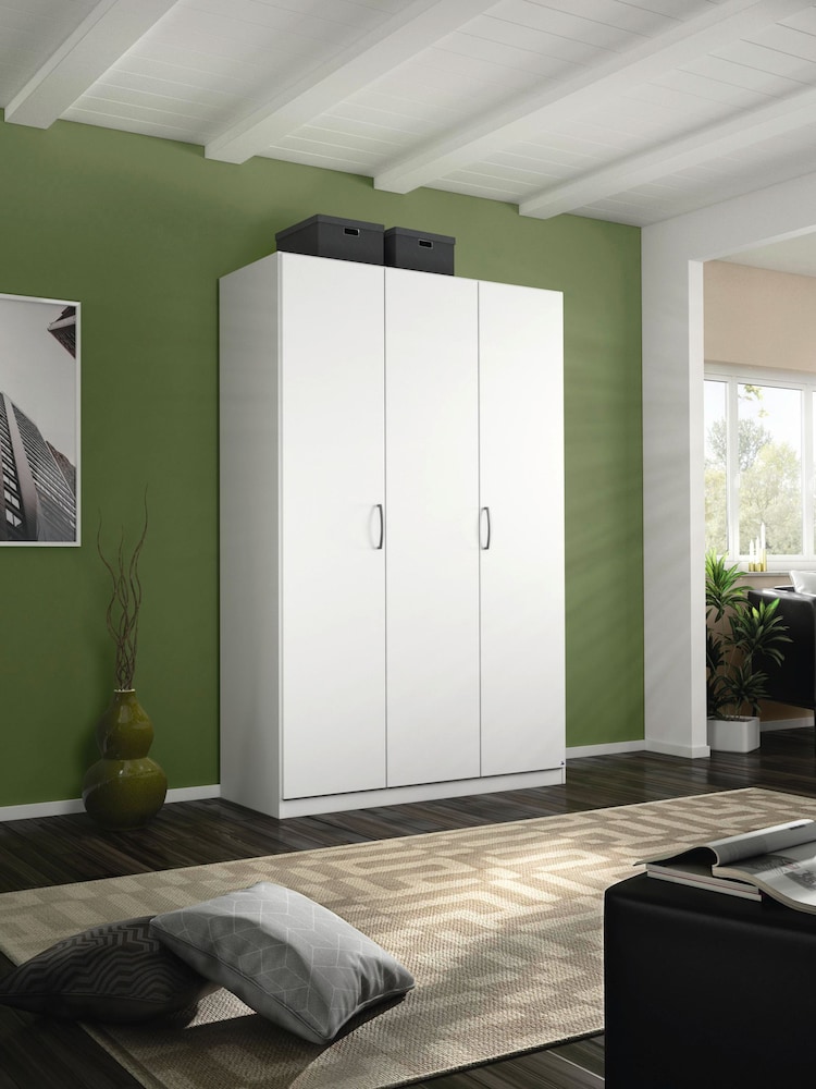 Rauch Alpine White Cameron Wood Semi Fitted Triple Wardrobe - Image 1 of 3