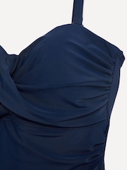 Linzi Navy Blue Capri Bandeau Soft Cupped Tummy Control Swimsuit With Detachable Straps - Image 5 of 6
