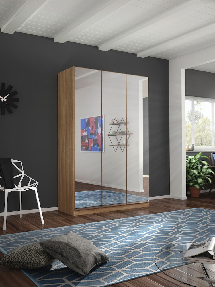 Rauch Sonoma Oak Cameron Mirror Semi Fitted Triple Wardrobe - Image 1 of 3