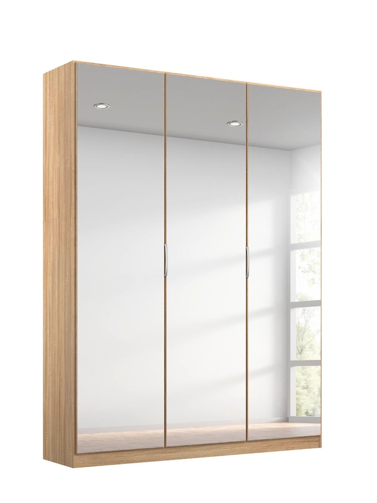 Rauch Sonoma Oak Cameron Mirror Semi Fitted Triple Wardrobe - Image 2 of 3