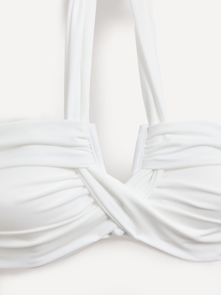 Wit - Linzi - Palma bandeau-bikini met halternek en hoge taille - Image 4 of 5