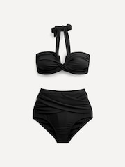Linzi Black Palma Bandeau Halter Neck High Rise Bikini - Image 3 of 5
