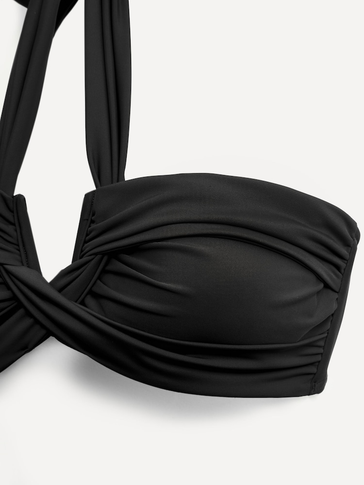 Zwart - Linzi - Palma bandeau-bikini met halternek en hoge taille - Image 4 of 5