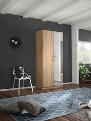 Rauch Sonoma Oak Cameron Wood and Mirror Semi Fitted Double Wardrobe - Image 1 of 4