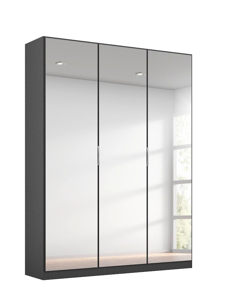 Rauch Metallic Grey Cameron Mirror Semi Fitted Triple Wardrobe - Image 2 of 3