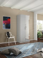 Rauch Silk Grey Cameron Wood and Mirror Semi Double Fitted Wardrobe - Image 1 of 4