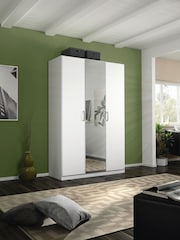 Rauch Alpine White Cameron Wood and Mirror Semi Fitted Triple Wardrobe - Image 1 of 3