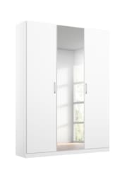 Rauch Alpine White Cameron Wood and Mirror Semi Fitted Triple Wardrobe - Image 2 of 3